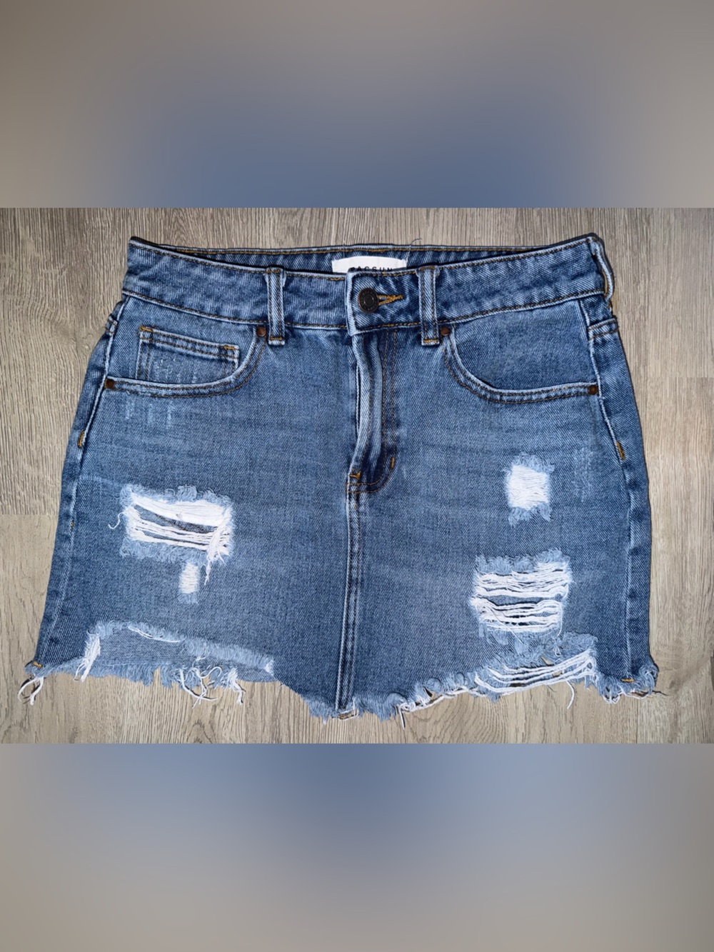 PacSun Women's Distressed Denim Jean Shorts - Light Blue